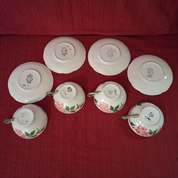 Vintage Franciscan Desert Rose Set Of 4 Cups And 4 Saucers - Picture 10 of 10